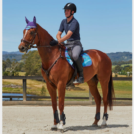 Prime Marble Jump Saddle Pad Purple Swirl Marble Print