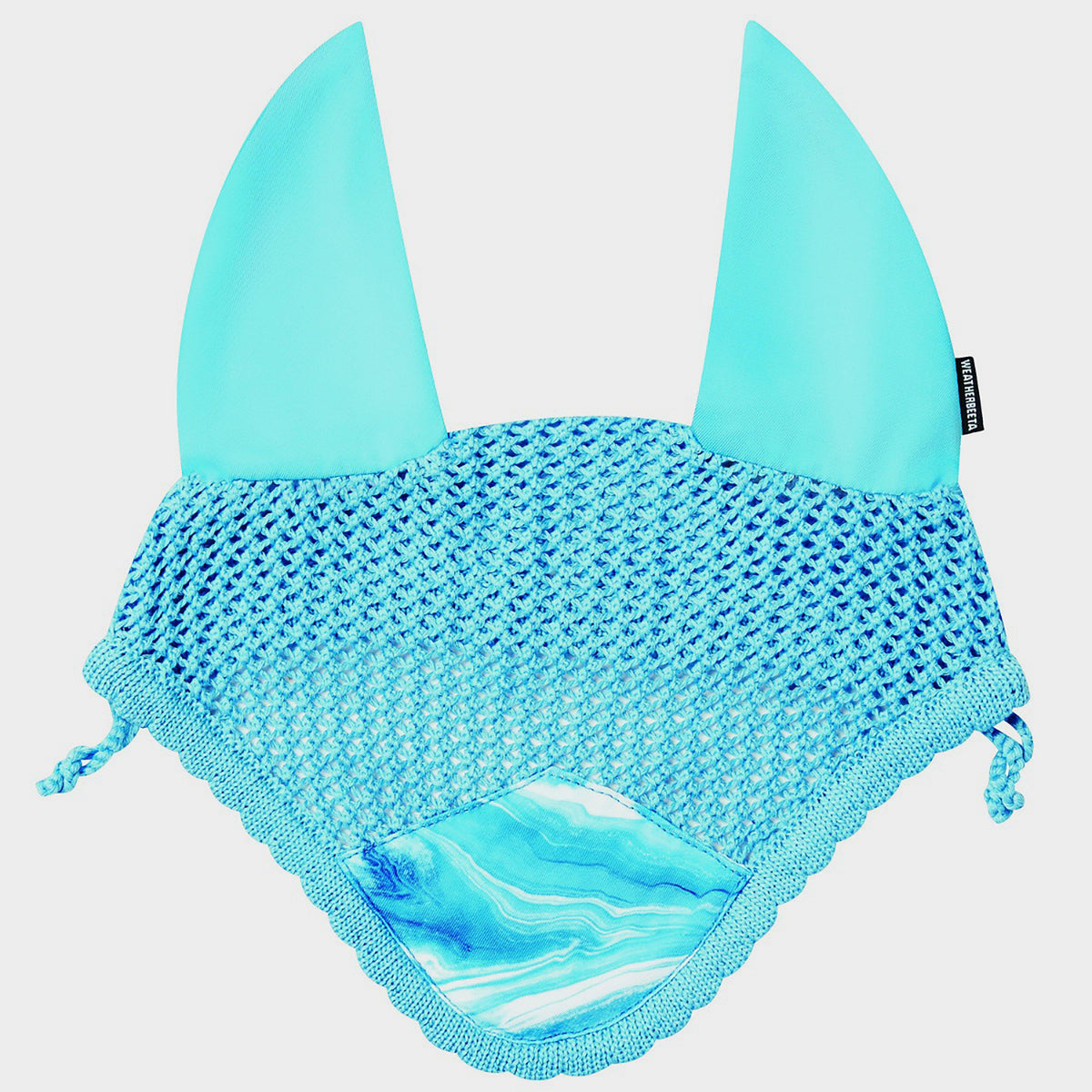 Prime Marble Ear Veil Blue Swirl Marble Print