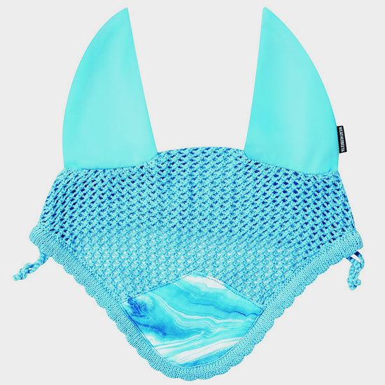 Prime Marble Ear Veil Blue Swirl Marble Print