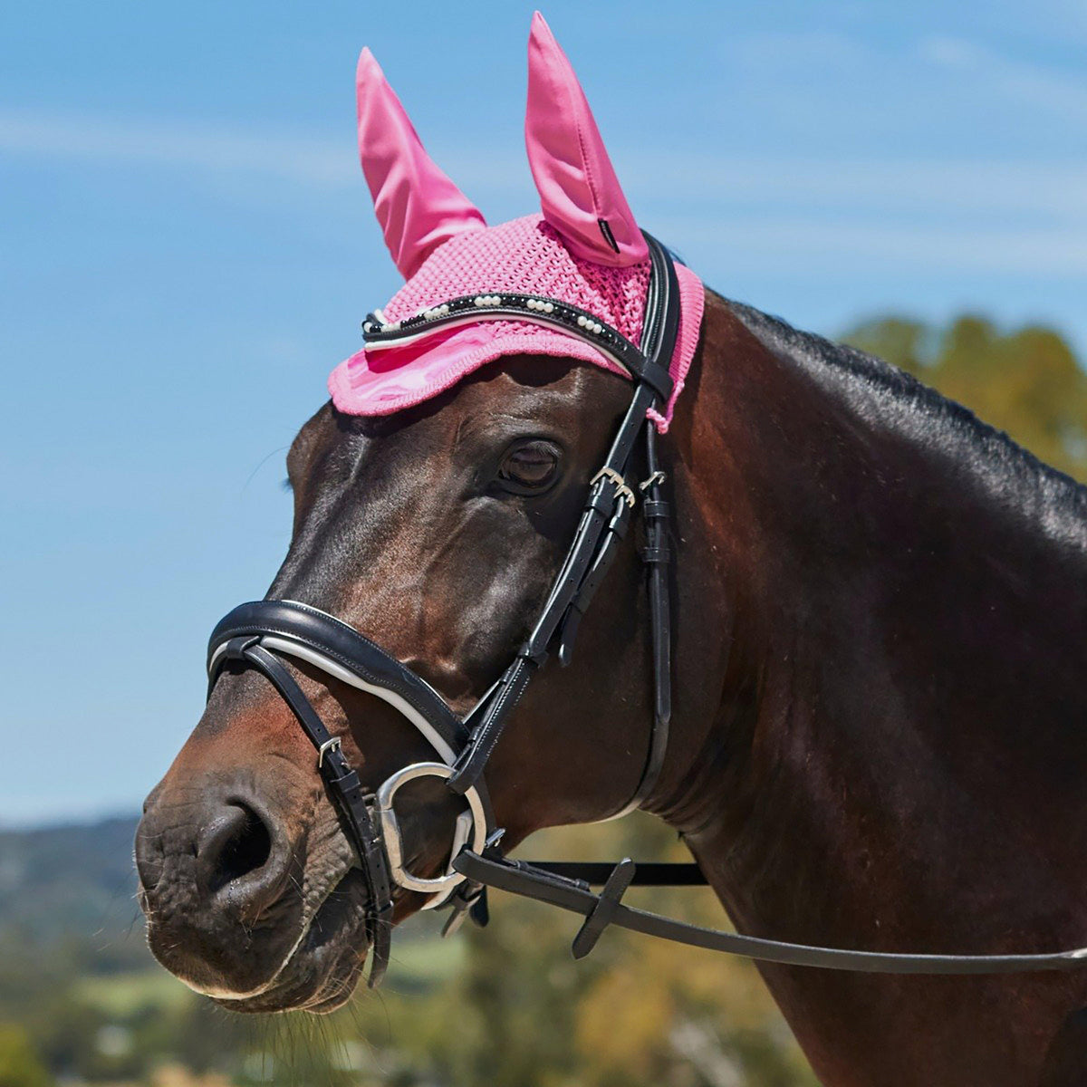 Prime Marble Ear Veil Pink Swirl Marble Print