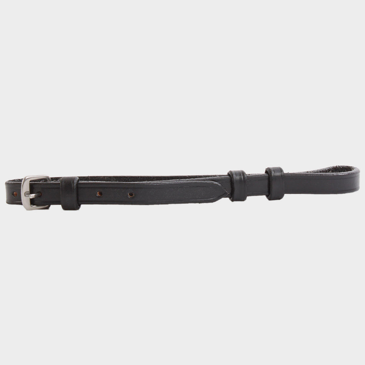 Leather Curb Strap Black