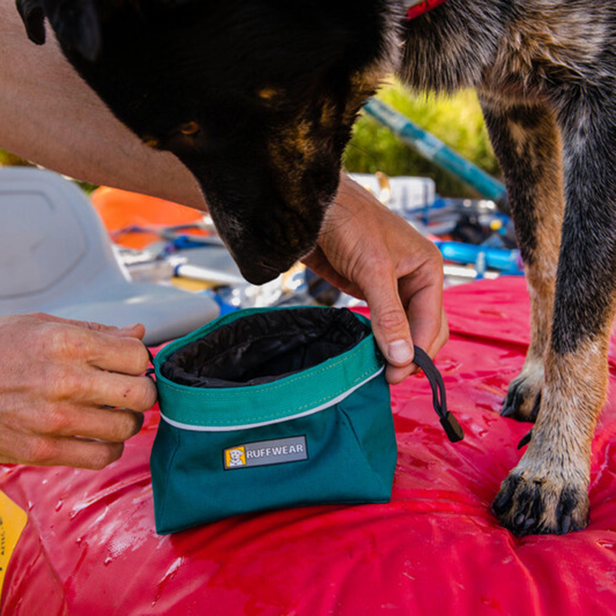 Quencher Cinch Top Packable Dog Bowl Teal