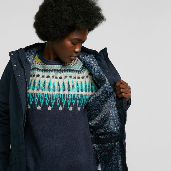 Womens Brigida Waterproof Insulated Jacket Navy Check
