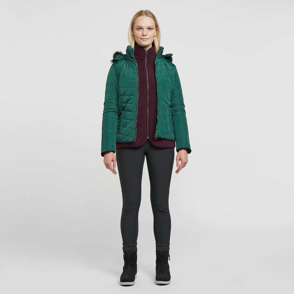 Womens Winslow Insulated Quilted Jacket Evergreen