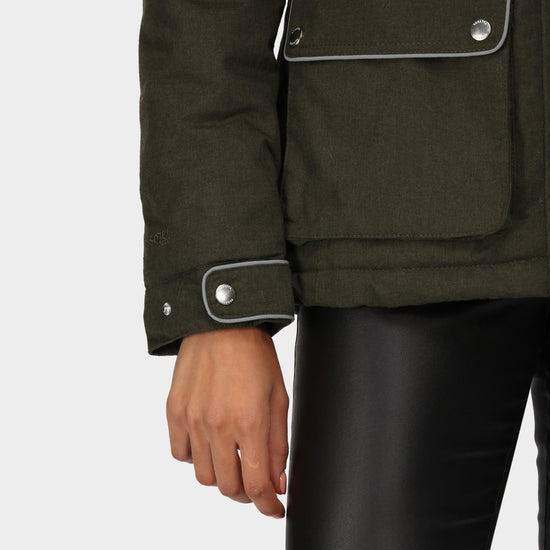 Womens Linnette Waterproof Insulated Jacket Khaki