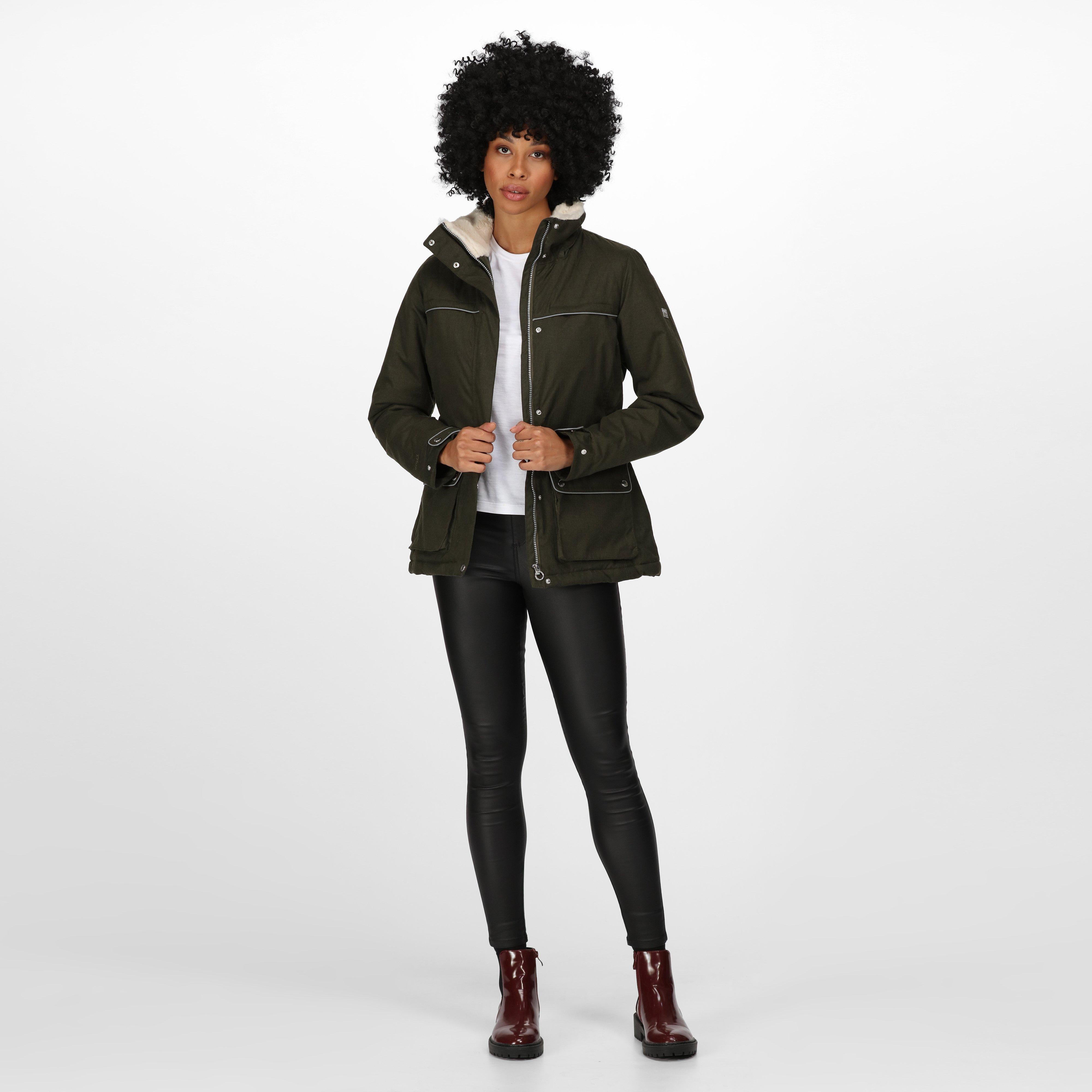 Womens Linnette Waterproof Insulated Jacket Khaki