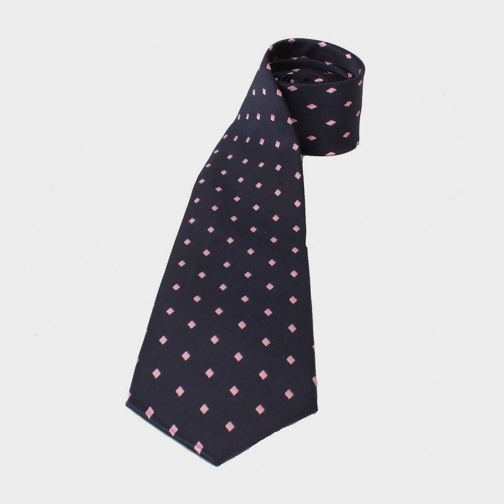Childs Diamond Show Tie Navy/Pink