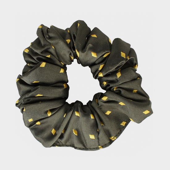 Diamond Show Scrunchie Forest Green/Gold