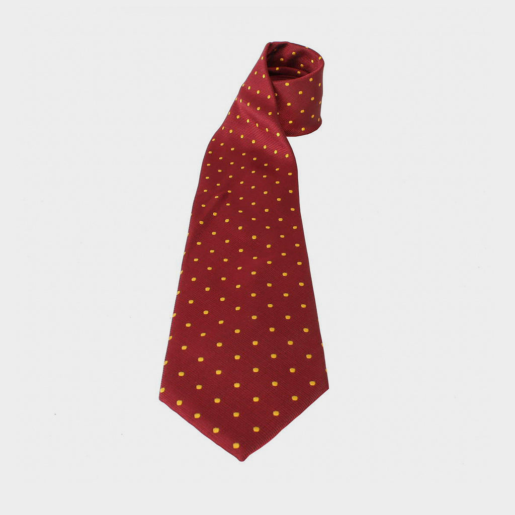 Adults Polka Dot Show Tie Burgundy/Gold