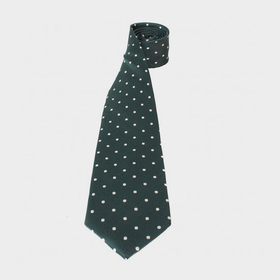 Childs Polka Dot Show Tie Bottle Green/White