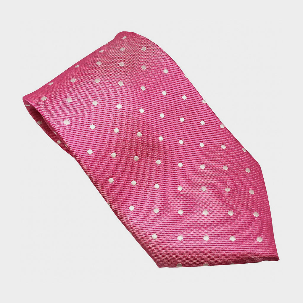 Childs Polka Dot Tie Fuchsia/White