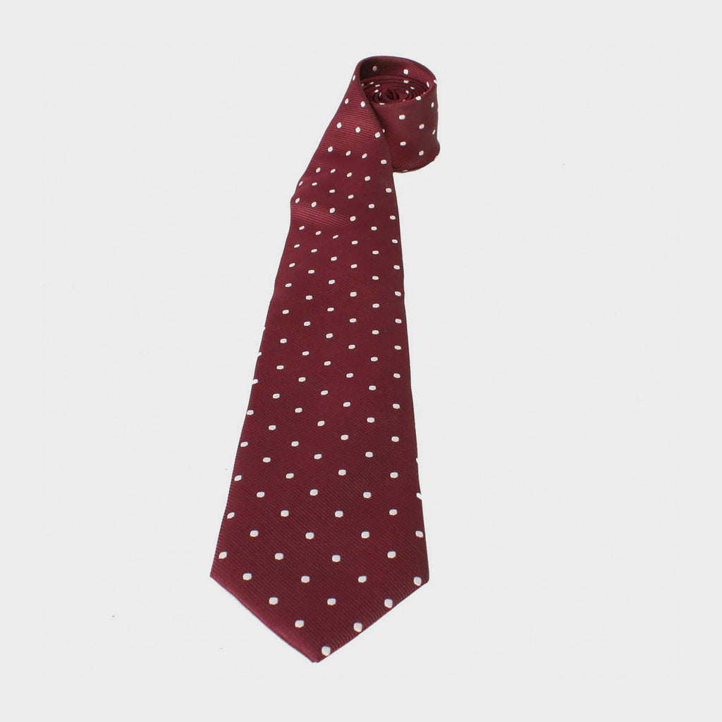 Childs Polka Dot Show Tie Maroon/White