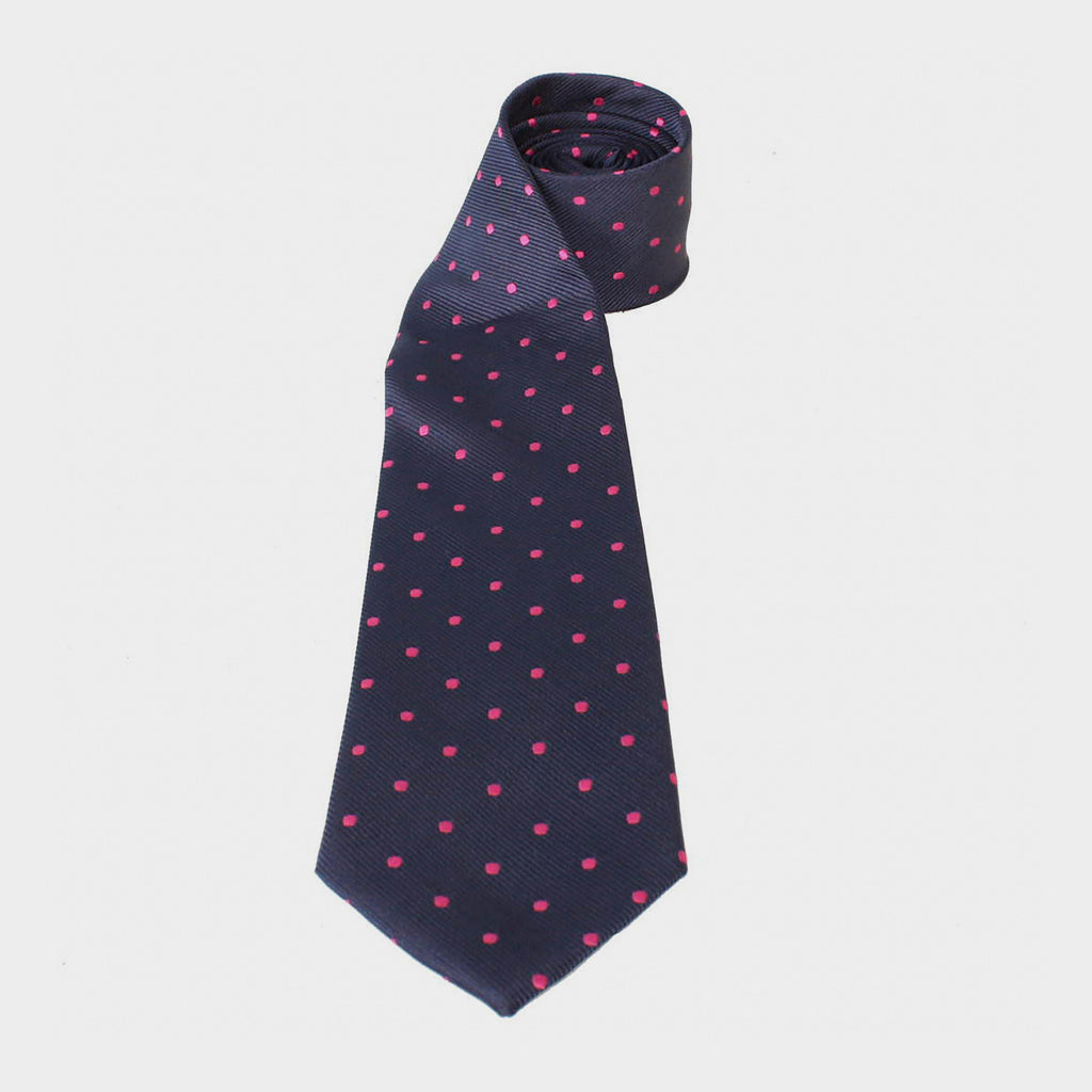 Childs Polka Dot Show Tie Navy/Cerise