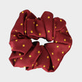 Childs Polka Dot Show Scrunchie Burgundy/Gold
