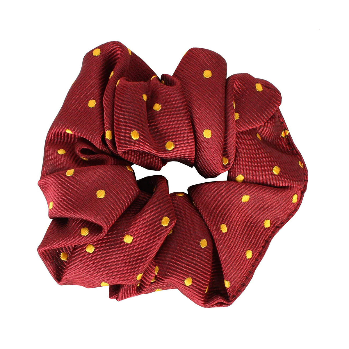 Childs Polka Dot Show Scrunchie Burgundy/Gold