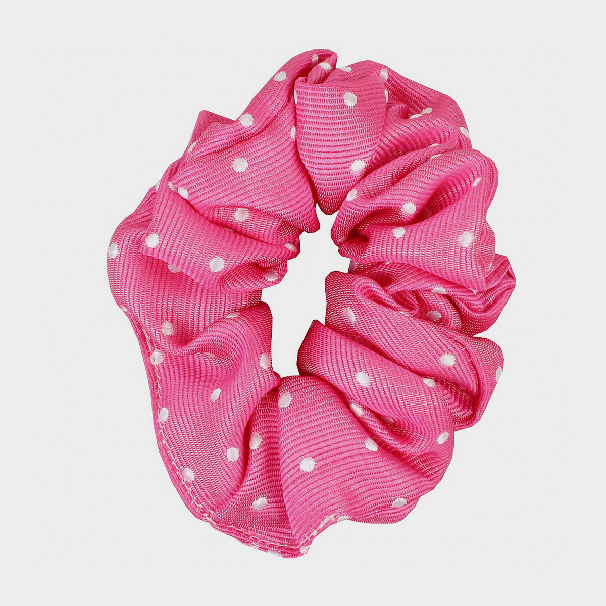 Polka Dot Scrunchie Fuschia/White