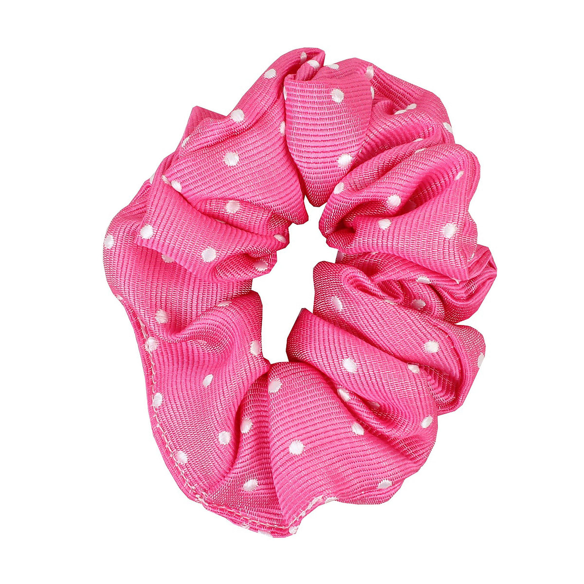 Polka Dot Scrunchie Fuschia/White