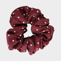Polka Dot Show Scrunchie Maroon/White