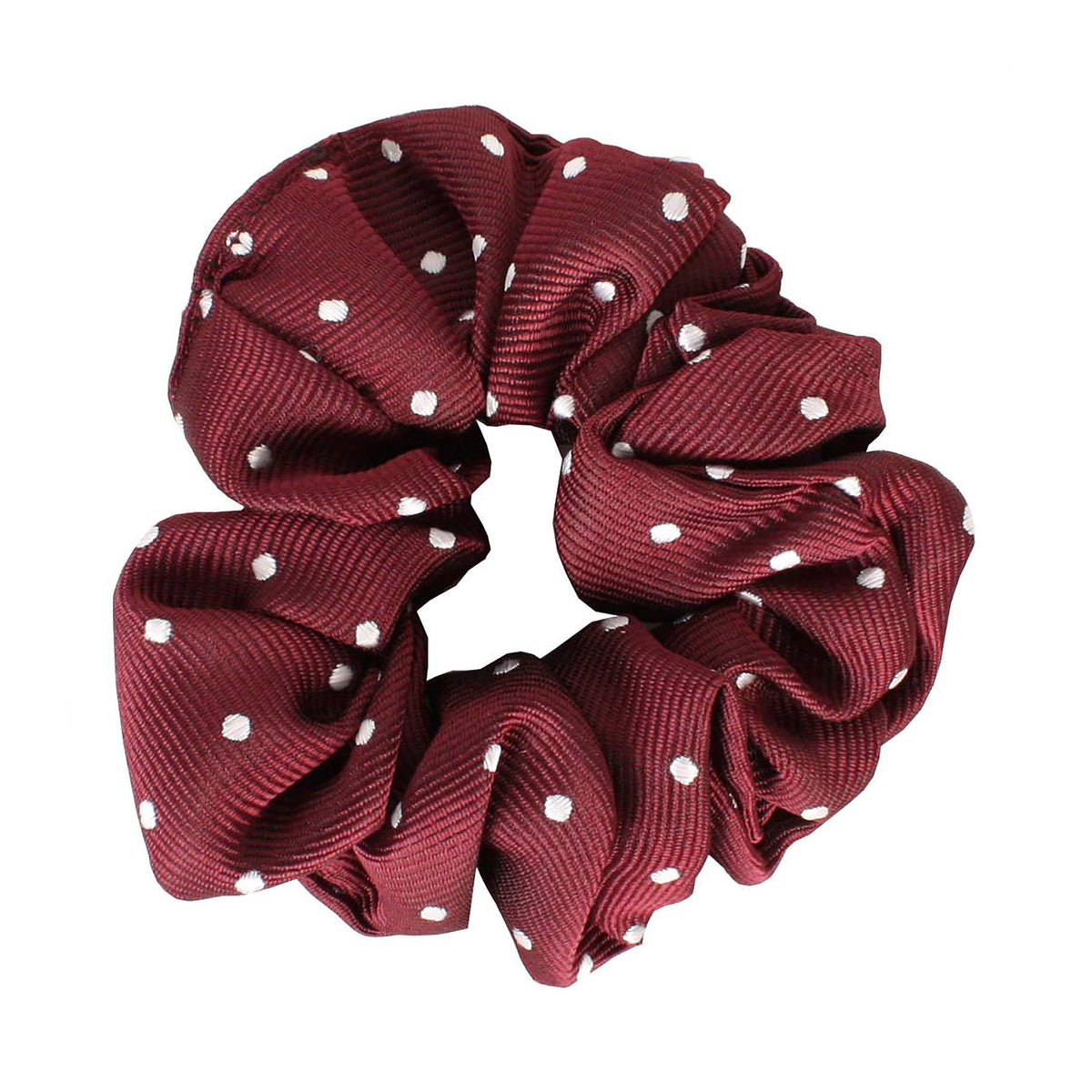 Polka Dot Show Scrunchie Maroon/White