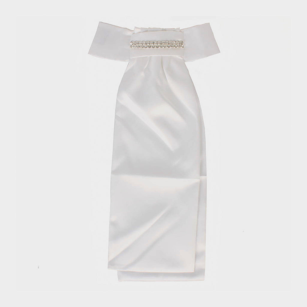 Band Diamante Deluxe Tied Stock White
