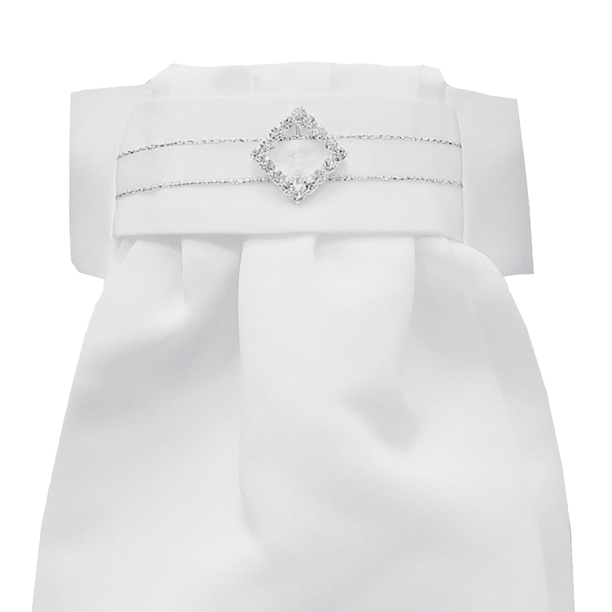 Diamante Diamond Deluxe Ready Tied Stock White