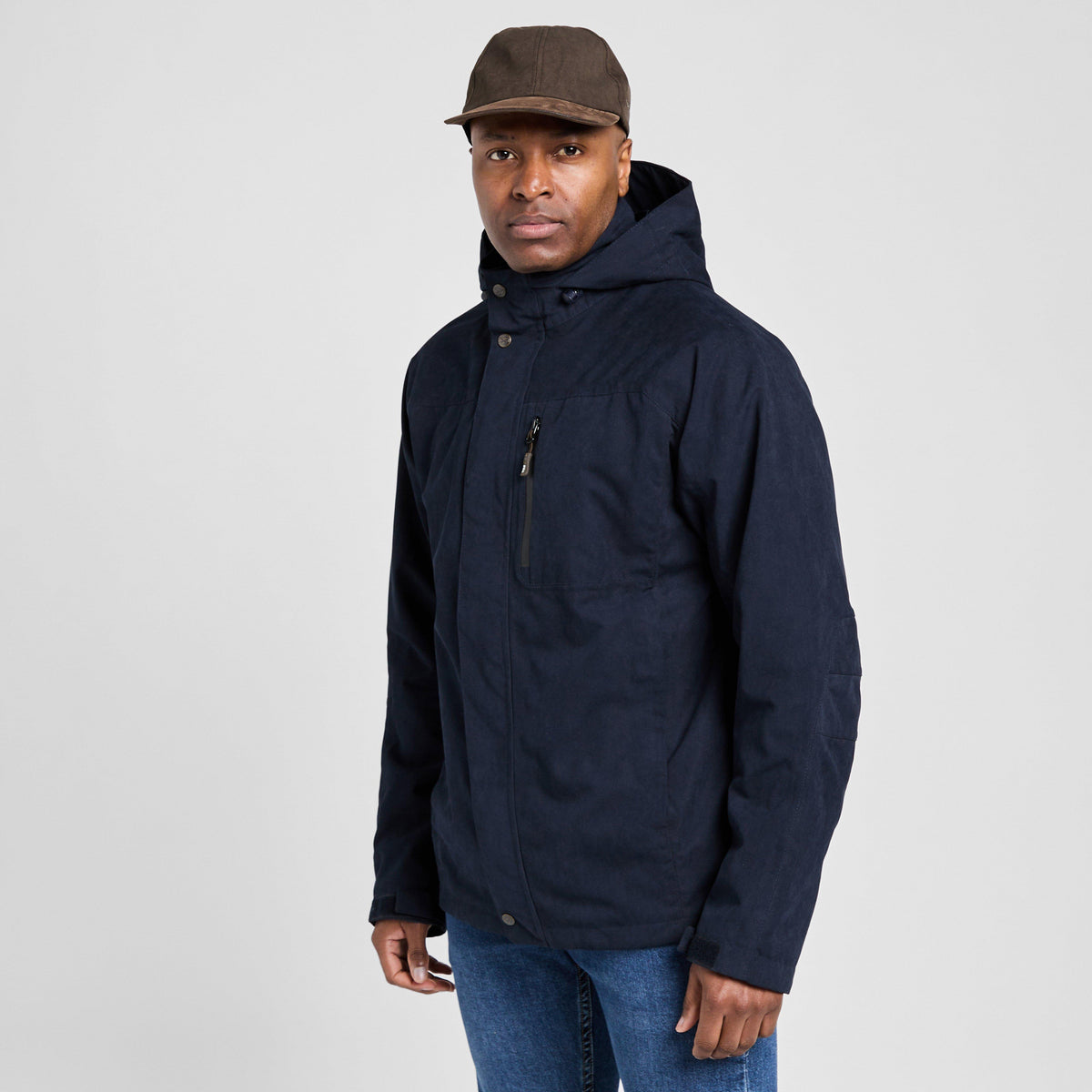 Mens Struther Waterproof Zip Jacket Navy