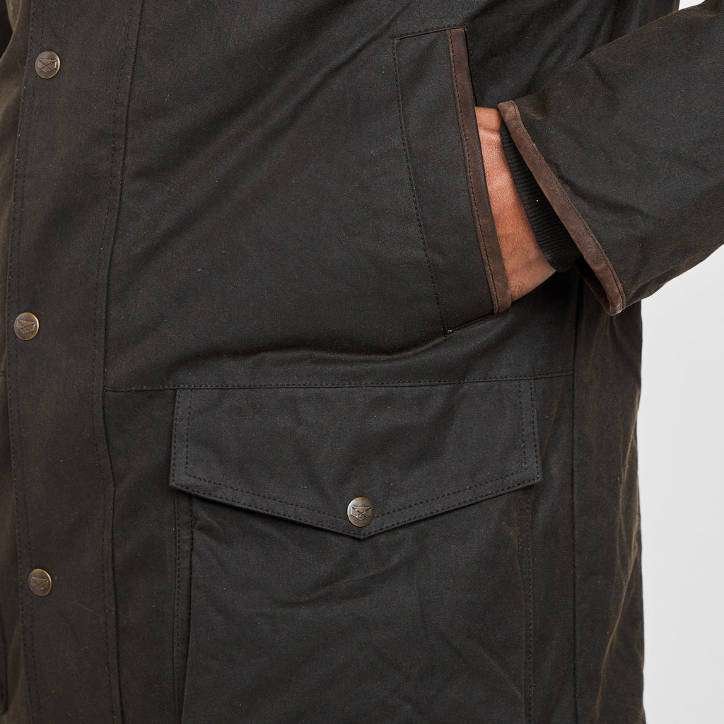 Mens Caledonia Wax Jacket Antique Olive