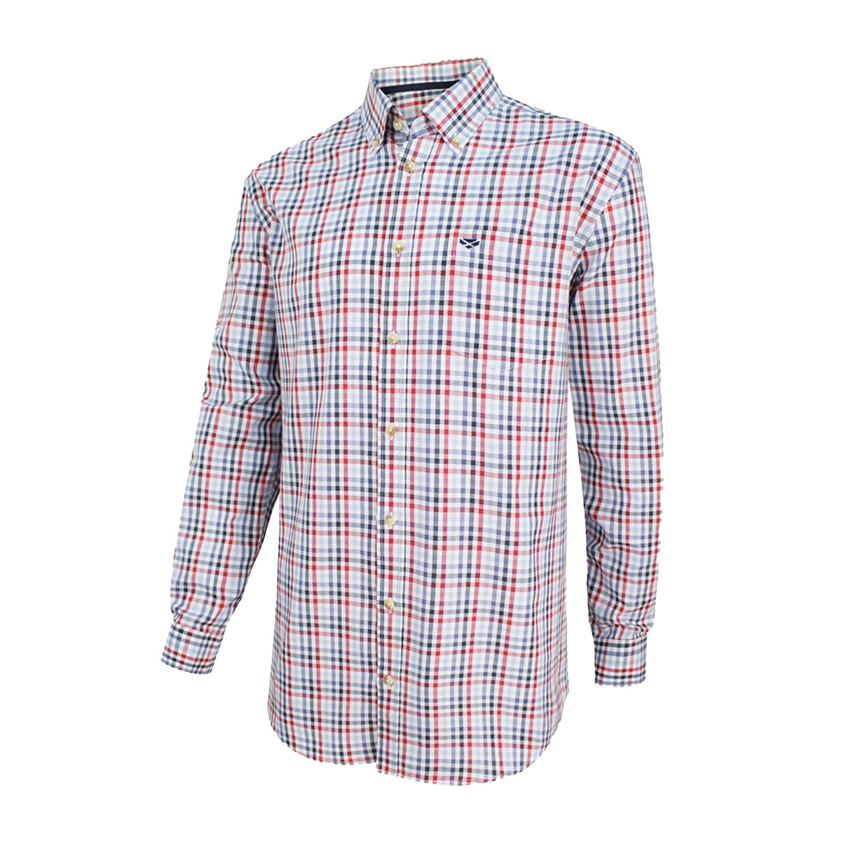 Mens Dundas Oxford Checked Shirt Red/Blue Check