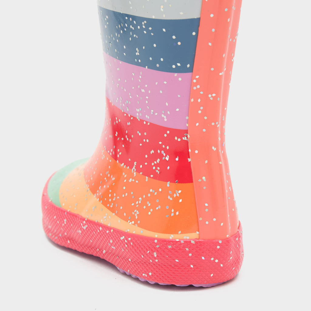 Kids Original First Glitter Wellington Boots Rainbow