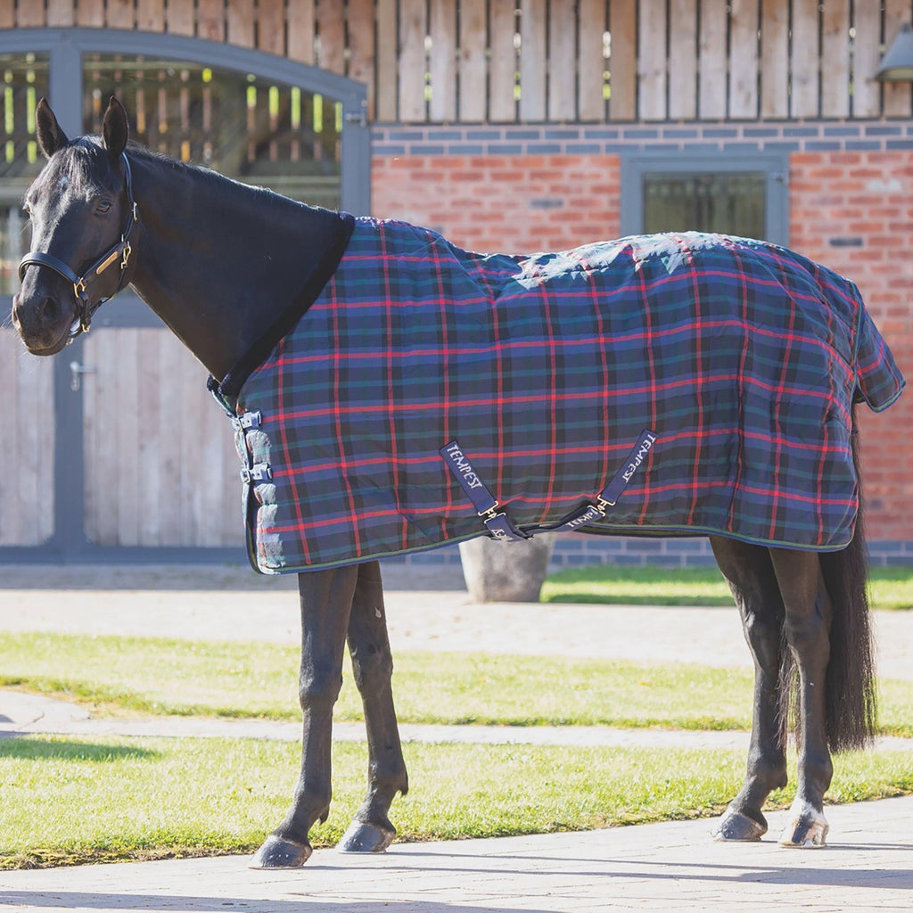 Tempest Plus 100g Lightweight Standard Neck Stable Rug Green Check