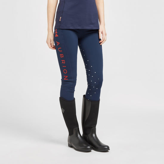 Womens Christmas Riding Tights Navy