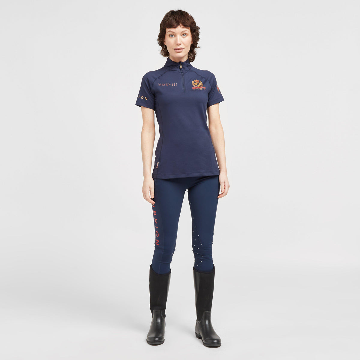 Womens Christmas Riding Tights Navy