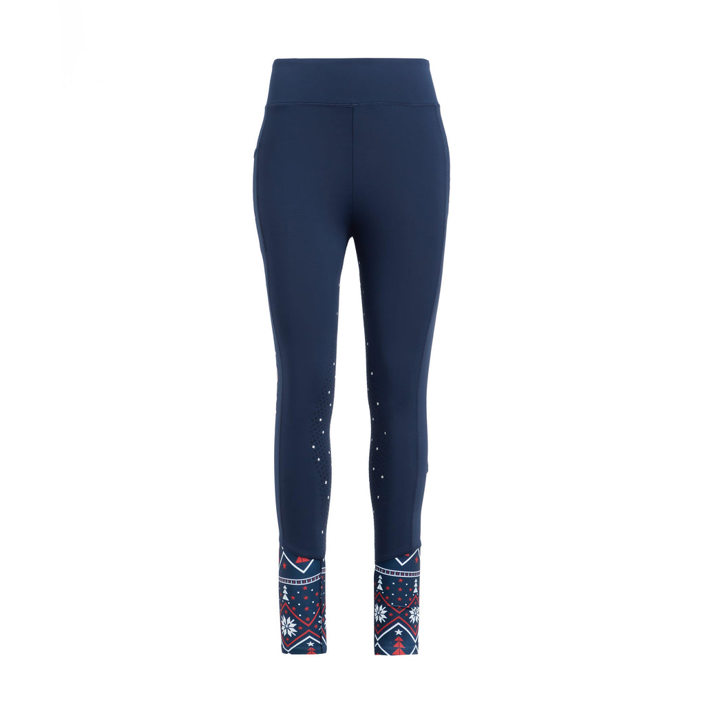 Womens Christmas Riding Tights Navy