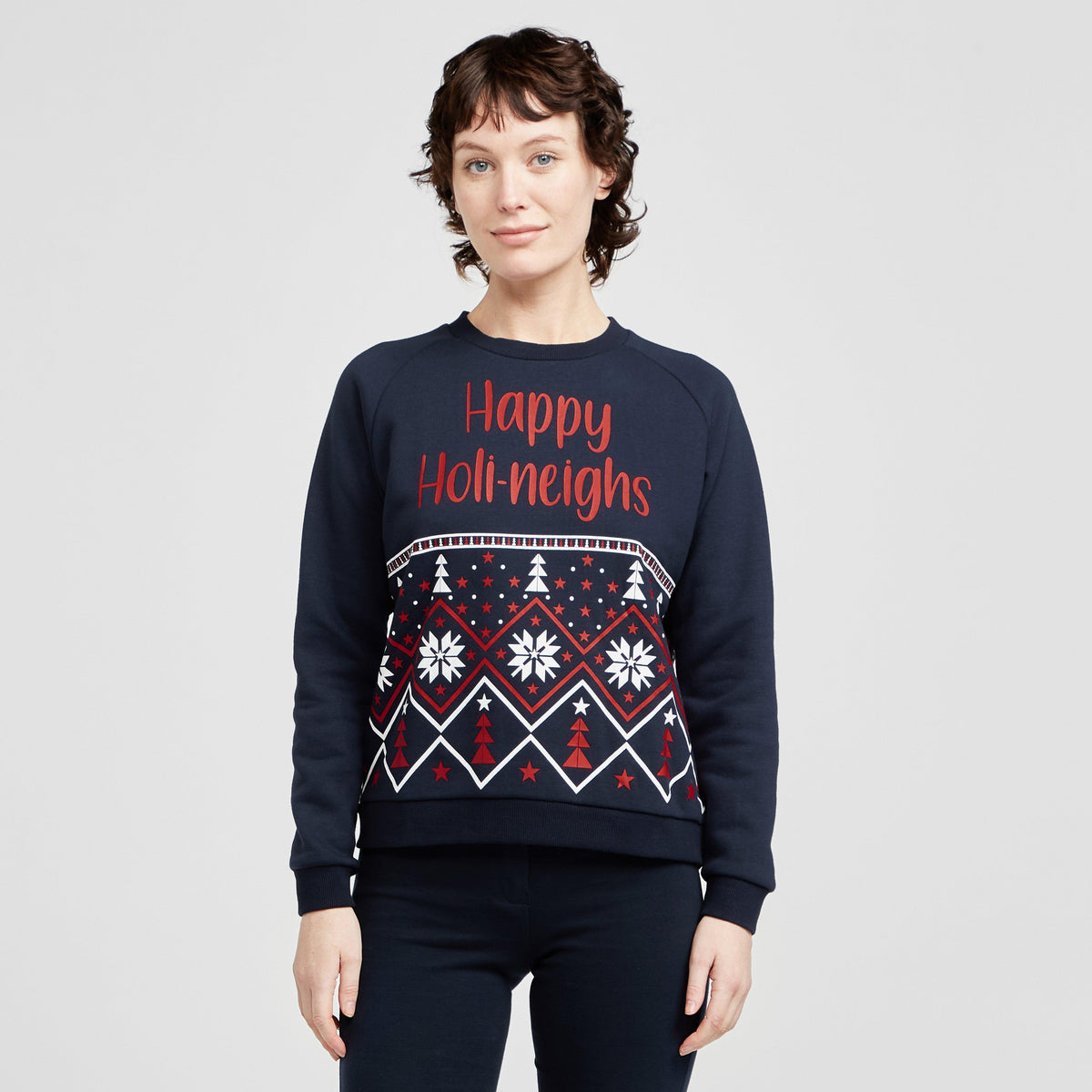 Ladies Christmas Sweatshirt Navy