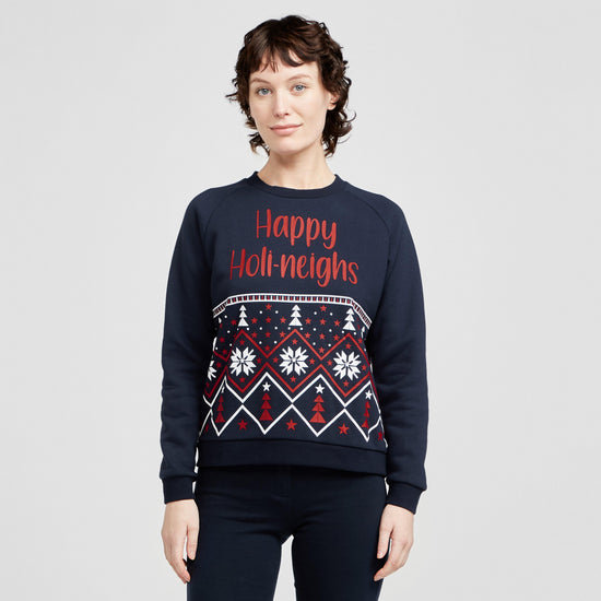 Ladies Christmas Sweatshirt Navy
