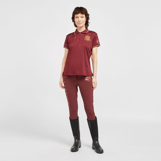 Womens Team Tech Polo Shirt Burgundy