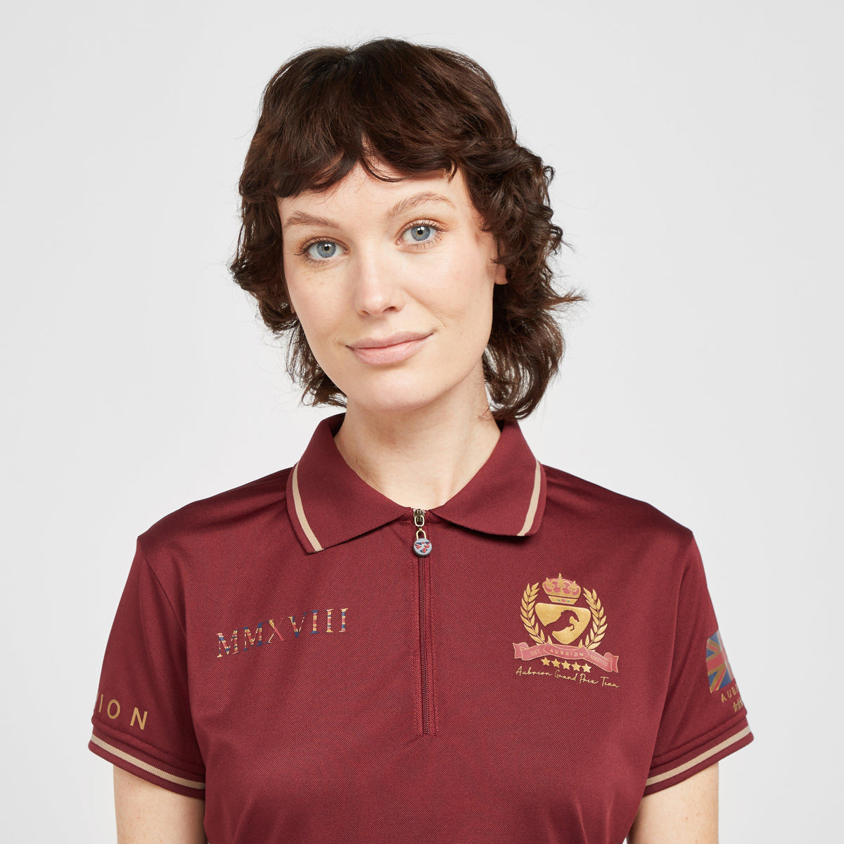 Womens Team Tech Polo Shirt Burgundy