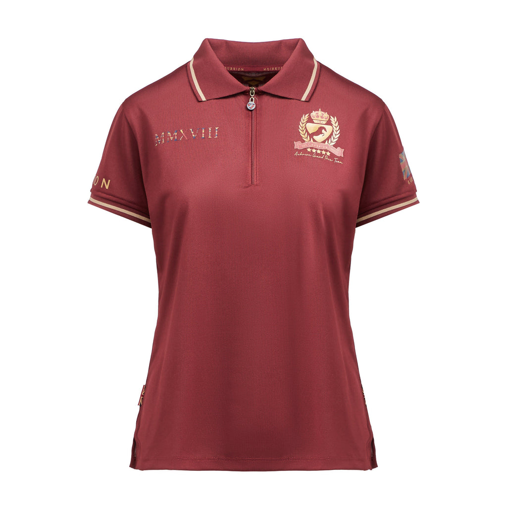 Womens Team Tech Polo Shirt Burgundy