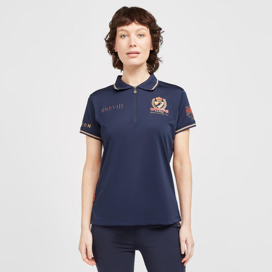 Womens Team Tech Polo Shirt Navy