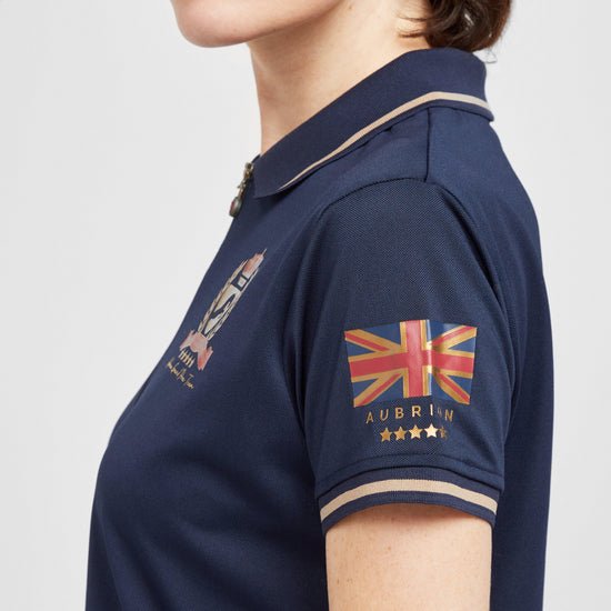 Womens Team Tech Polo Shirt Navy