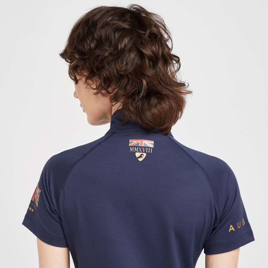 Womens Team Short Sleeve Base Layer Navy