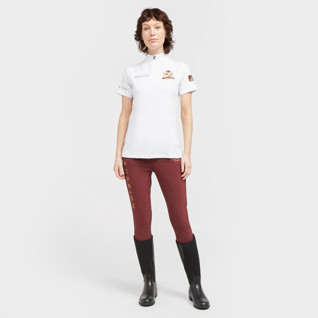 Womens Team Short Sleeve Base Layer White