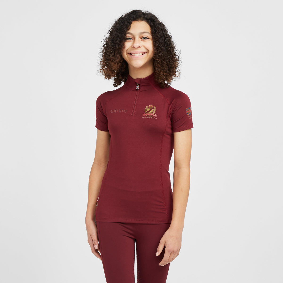 Childs Team Short Sleeve Base Layer Burgundy