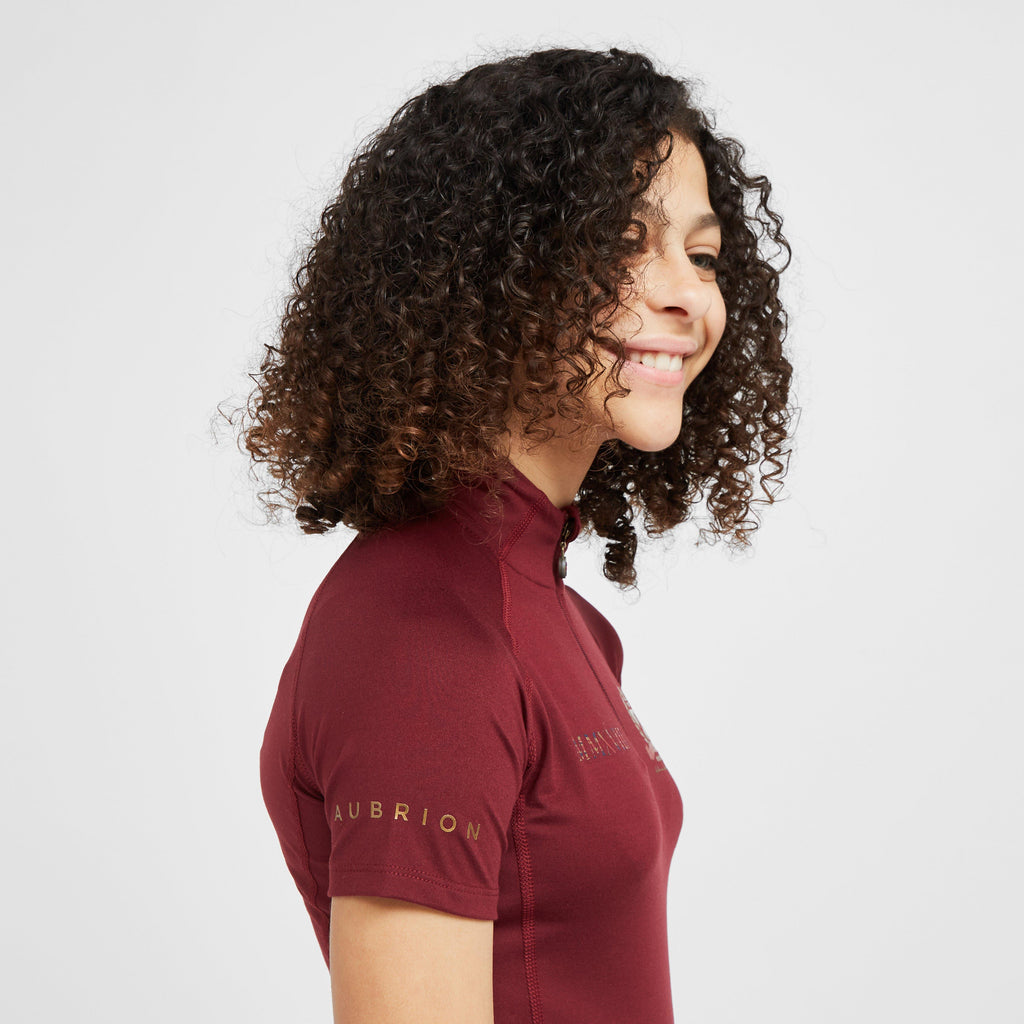 Childs Team Short Sleeve Base Layer Burgundy