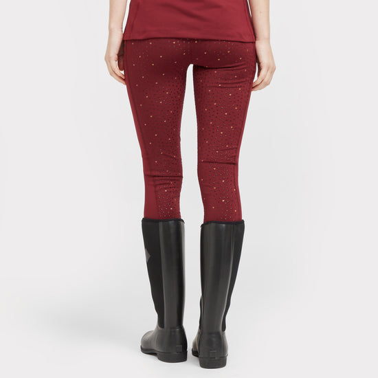 Womens Team Riding Tights Burgundy