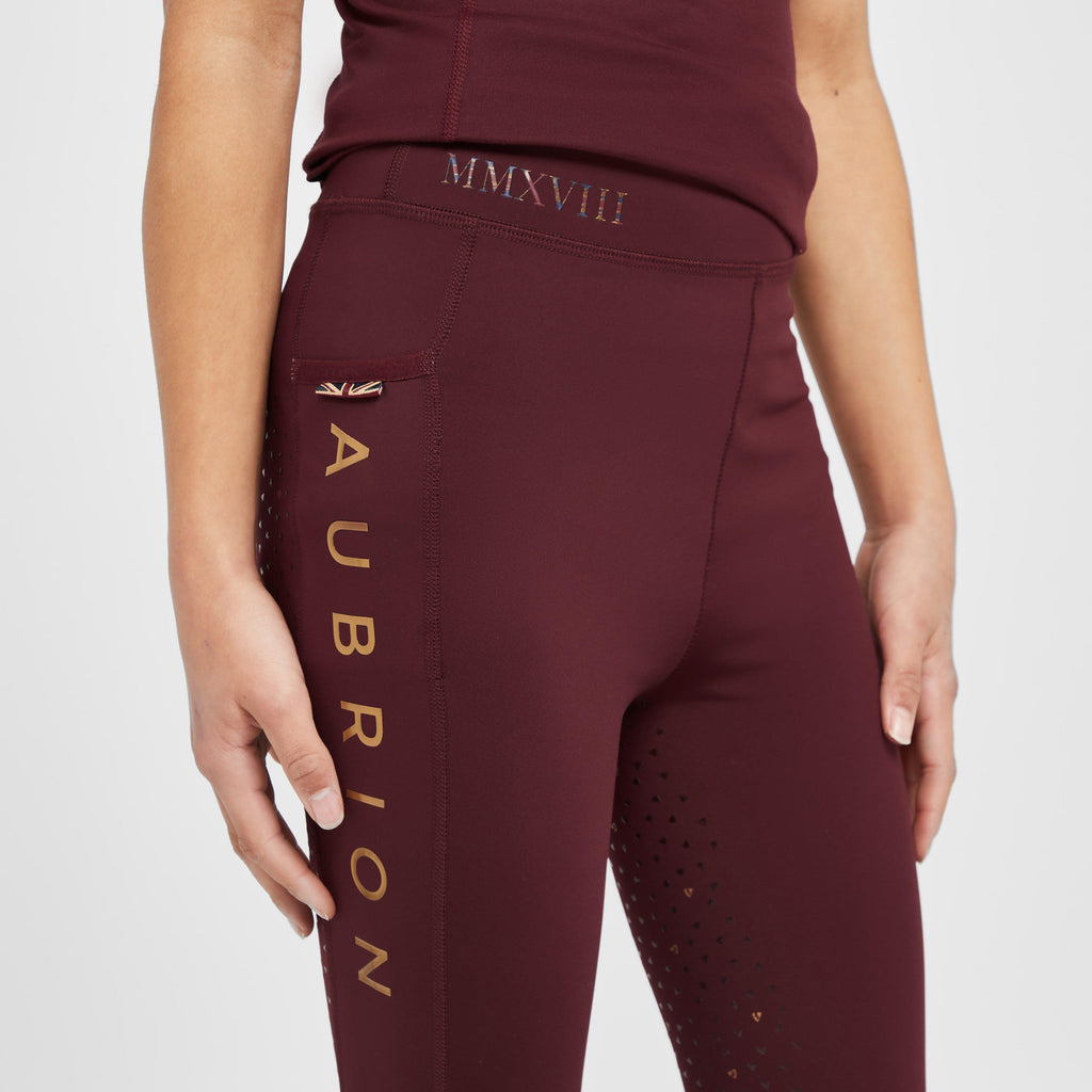Childs Team Riding Tights Burgundy