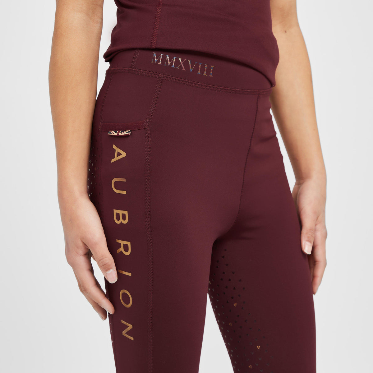 Childs Team Riding Tights Burgundy