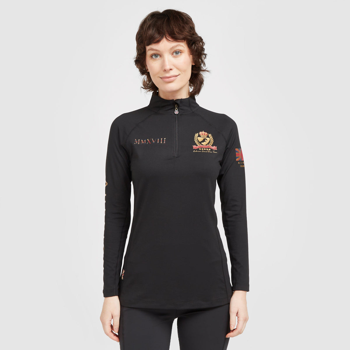 Womens Team Long Sleeve Base Layer Black