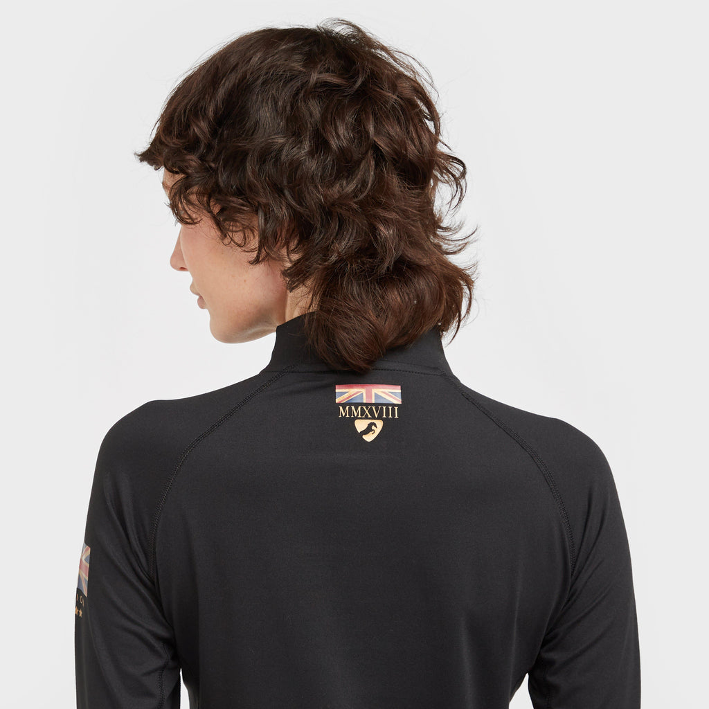 Womens Team Long Sleeve Base Layer Black