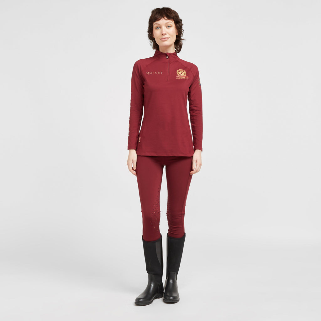 Womens Team Long Sleeve Base Layer Burgundy